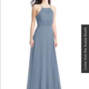 Azazie Brylee Maxi dress in Dusty Blue, size 6